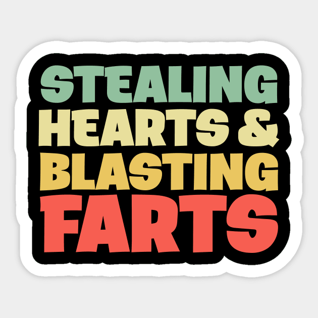 Stealing Hearts Blasting Farts Funny Humor Poot Sticker by Mellowdellow